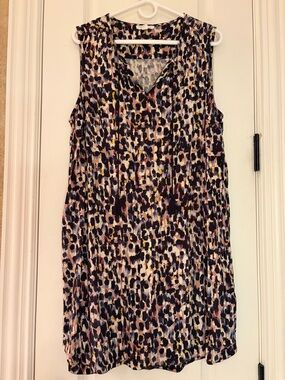 beachlunchlounge Leopard Print Tassel Tie Dress Size 1X